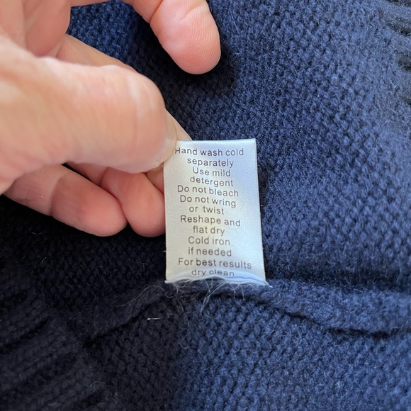 Men’s J.Davidsson Lambswool & Nylon Fall Warm Sweater, Size: Medium, Marine Blue - Picture 8 of 9